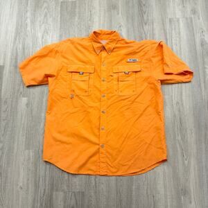 Columbia PFG Shirt Men's XL Orange Lightweight Vented Fishing Performance